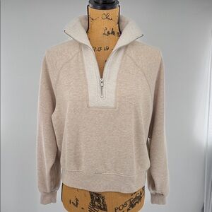 Z Supply Half-Zip Pullover Cropped Sweatshirt